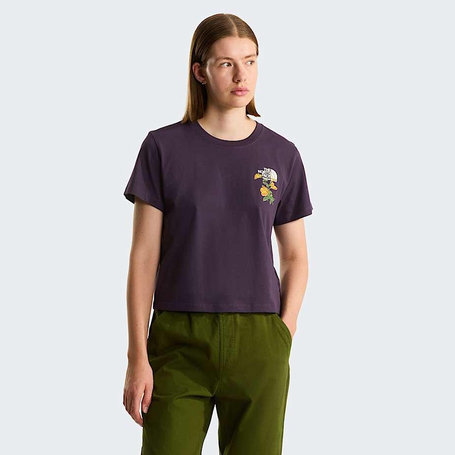 Women's Flora Embroidered Regular Graphic T-shirt Endless Dusk by THE NORTH FACE