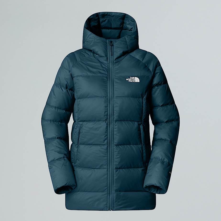 Women's Hyalite Down Hooded Parka Midnight Petrol by THE NORTH FACE