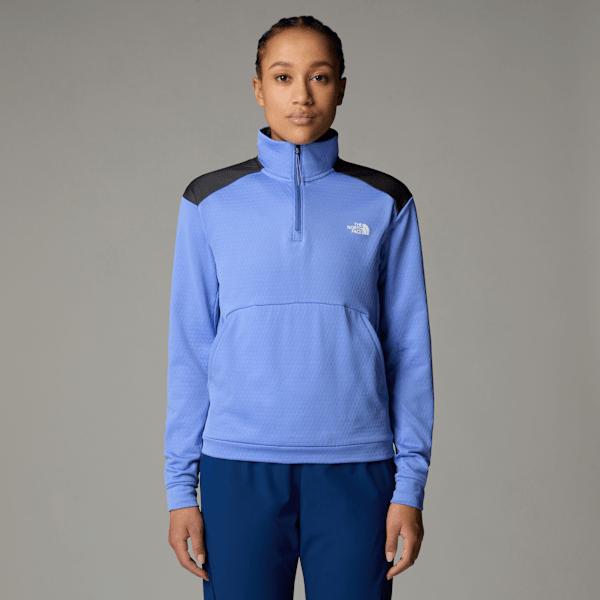 Women's Kikash 1/4 Zip Sweatshirt Virtual Blue-asphalt Grey by THE NORTH FACE