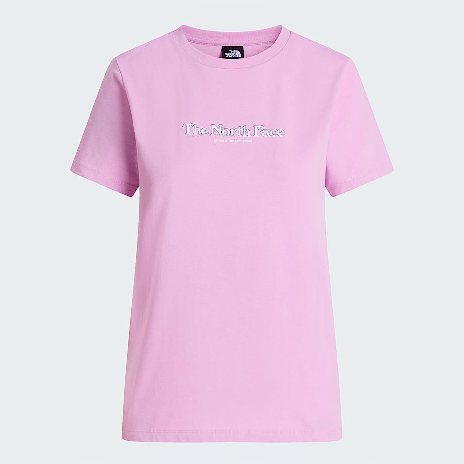 Women's Lowercase Graphic Regular T-shirt Cyber Pink-tnf White by THE NORTH FACE