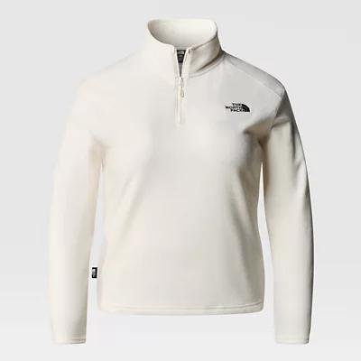 Women's Plus size Glacier Cropped 1/4 Zip Fleece White Dune by THE NORTH FACE