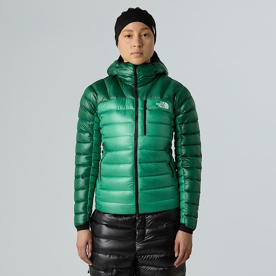 Women's Summit Breithorn Hooded Down Jacket Nebula Green-evergreen by THE NORTH FACE