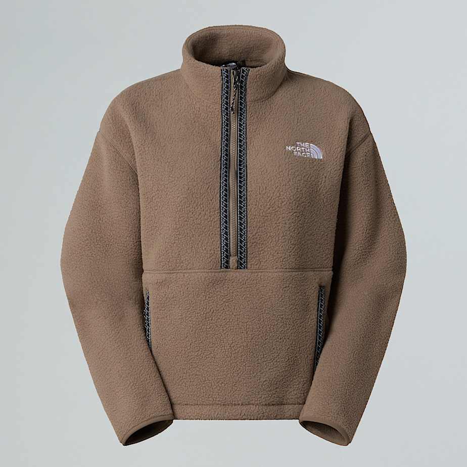 Women's Tnf Fleeski 1/4 Zip Pullover Fleece Mocha Brown by THE NORTH FACE