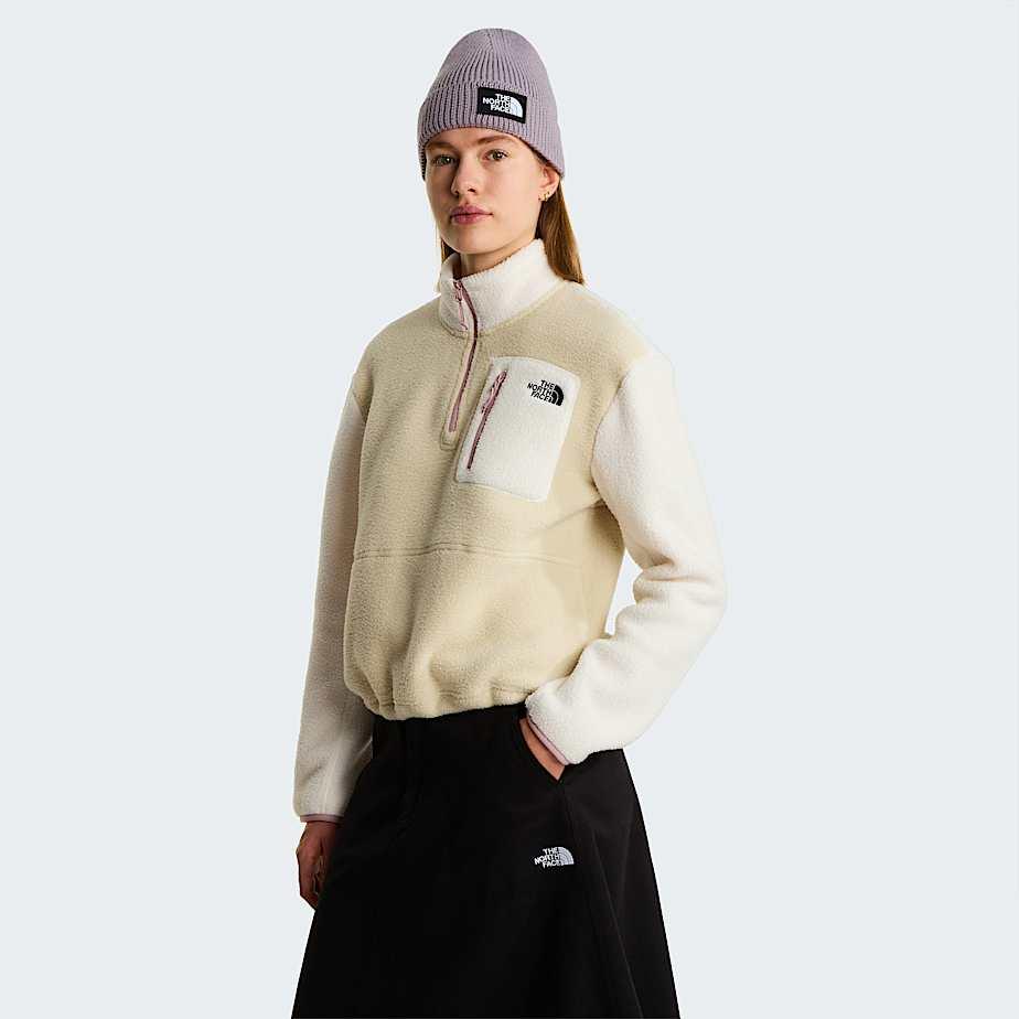 Women's Yumiori 1/4 Zip Fleece Jacket Desert Stone-white Dune-metal Pink by THE NORTH FACE