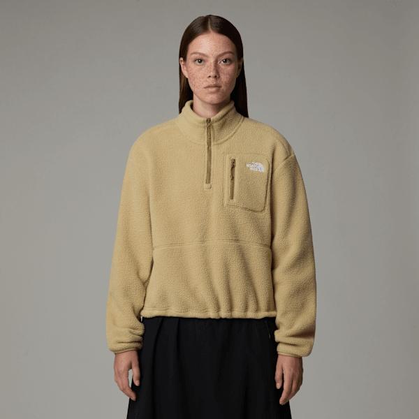 Women’s Yumiori 1/4 Zip Fleece Jacket Khaki Stone-khaki Stone-utility Brown by THE NORTH FACE