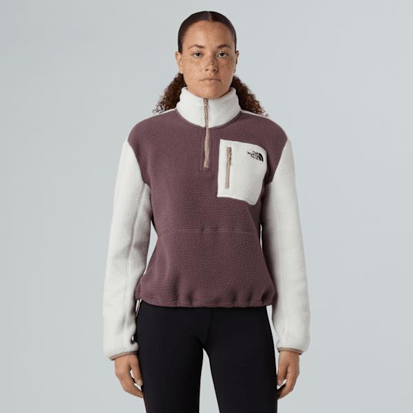 Women's Yumiori 1/4 Zip Fleece Jacket Tawny Quartz-white Dune-mushroom Grey by THE NORTH FACE