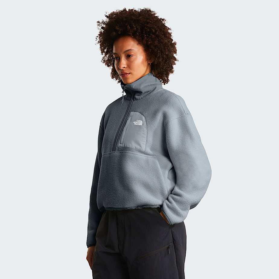 Women's Yumiori Off-peak 1/2 Zip Fleece Jacket Granite Grey-frost Grey by THE NORTH FACE