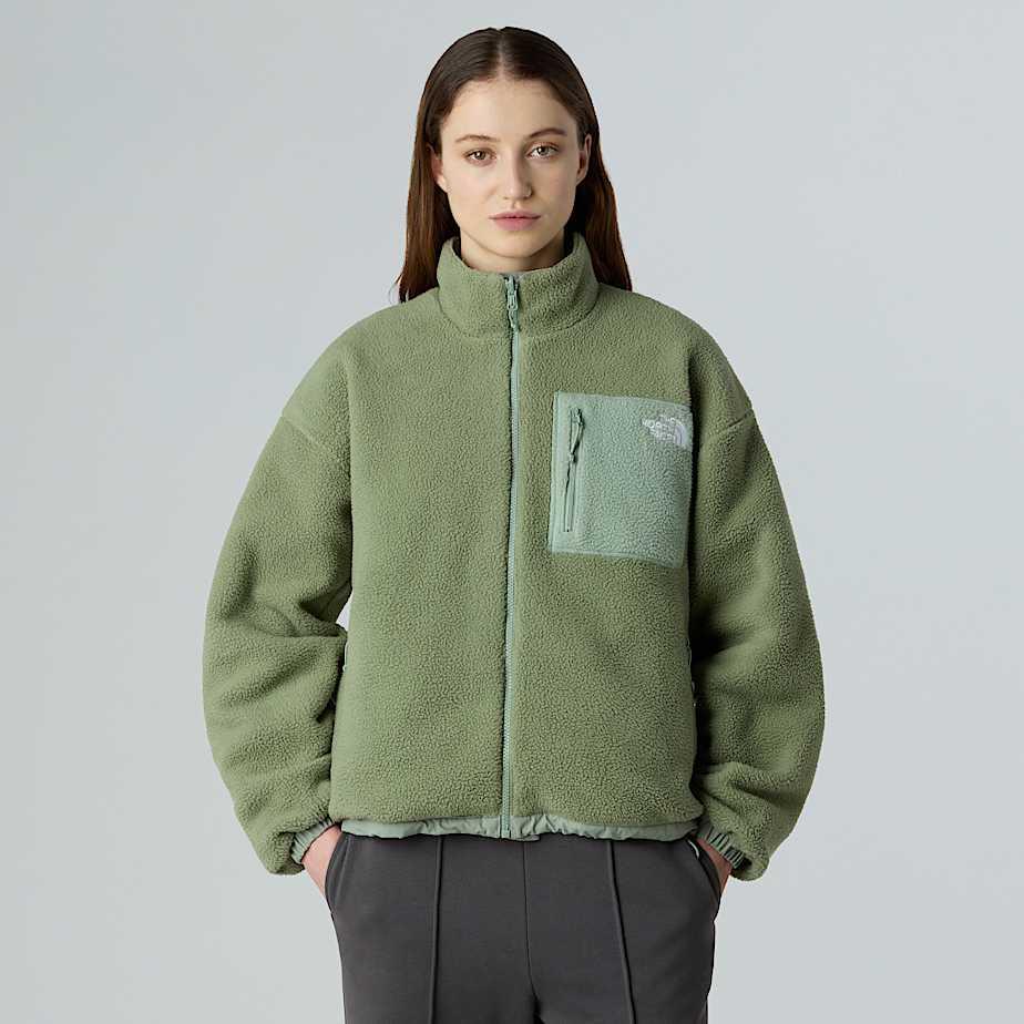 Women's Yumiori Reversible Fleece Jacket Slate Moss-bark Mist by THE NORTH FACE
