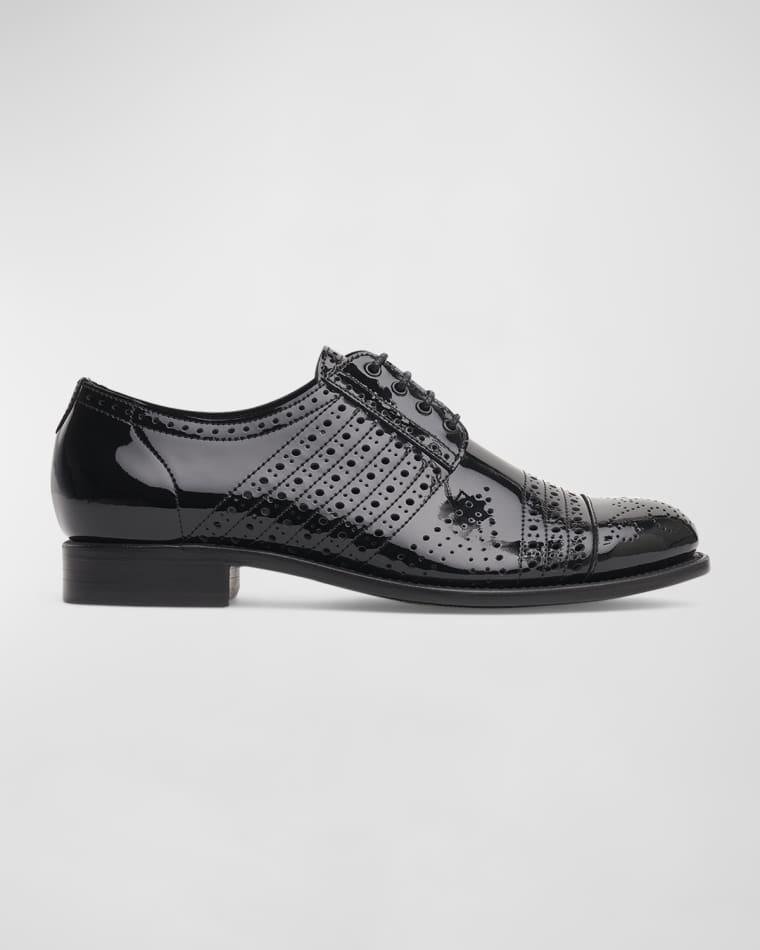 Mr. Arthur Perforated Patent Derby Lace-Up Shoes by THE OFFICE OF ANGELA SCOTT