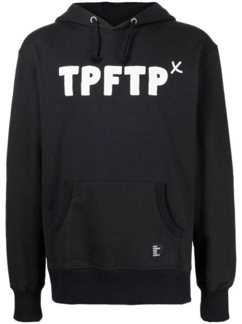 logo print drawstring hoodie by THE POWER FOR THE PEOPLE