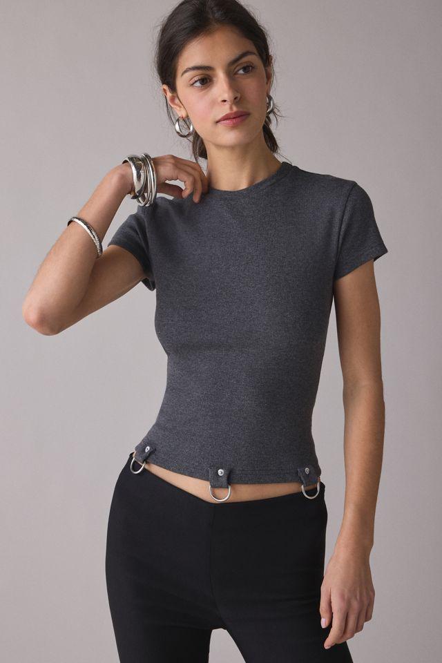 The Ragged Priest Buckle Detail Baby Tee by THE RAGGED PRIEST