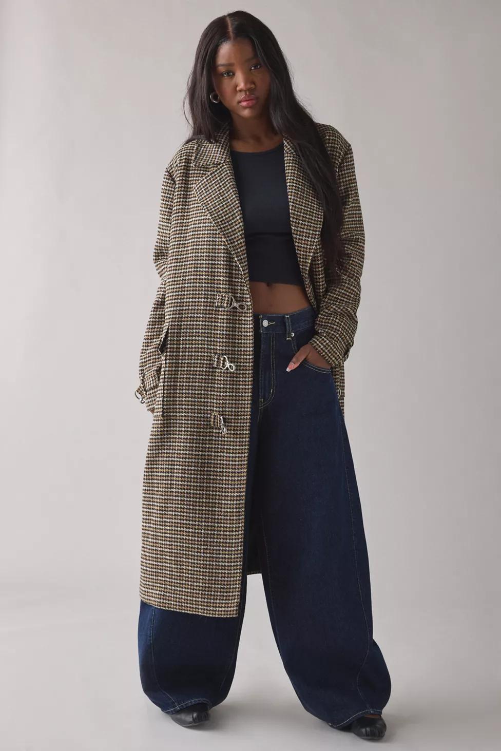 The Ragged Priest Dale Houndstooth Check Long Coat by THE RAGGED PRIEST
