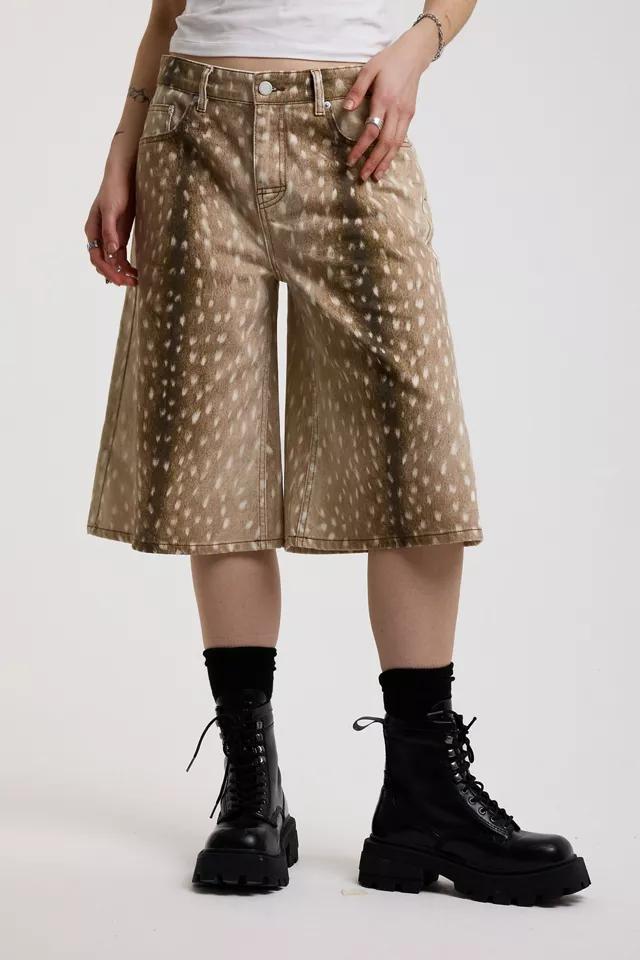 The Ragged Priest Doe Print Baggy Jorts by THE RAGGED PRIEST
