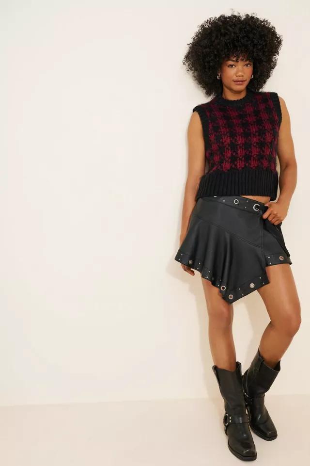 The Ragged Priest Jasper Grunge Houndstooth Sweater Vest by THE RAGGED PRIEST