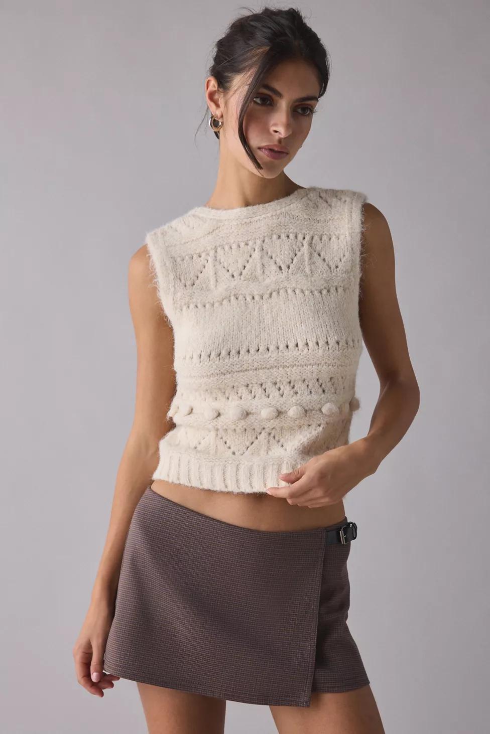 The Ragged Priest Unit Cable Knit Sweater Vest by THE RAGGED PRIEST