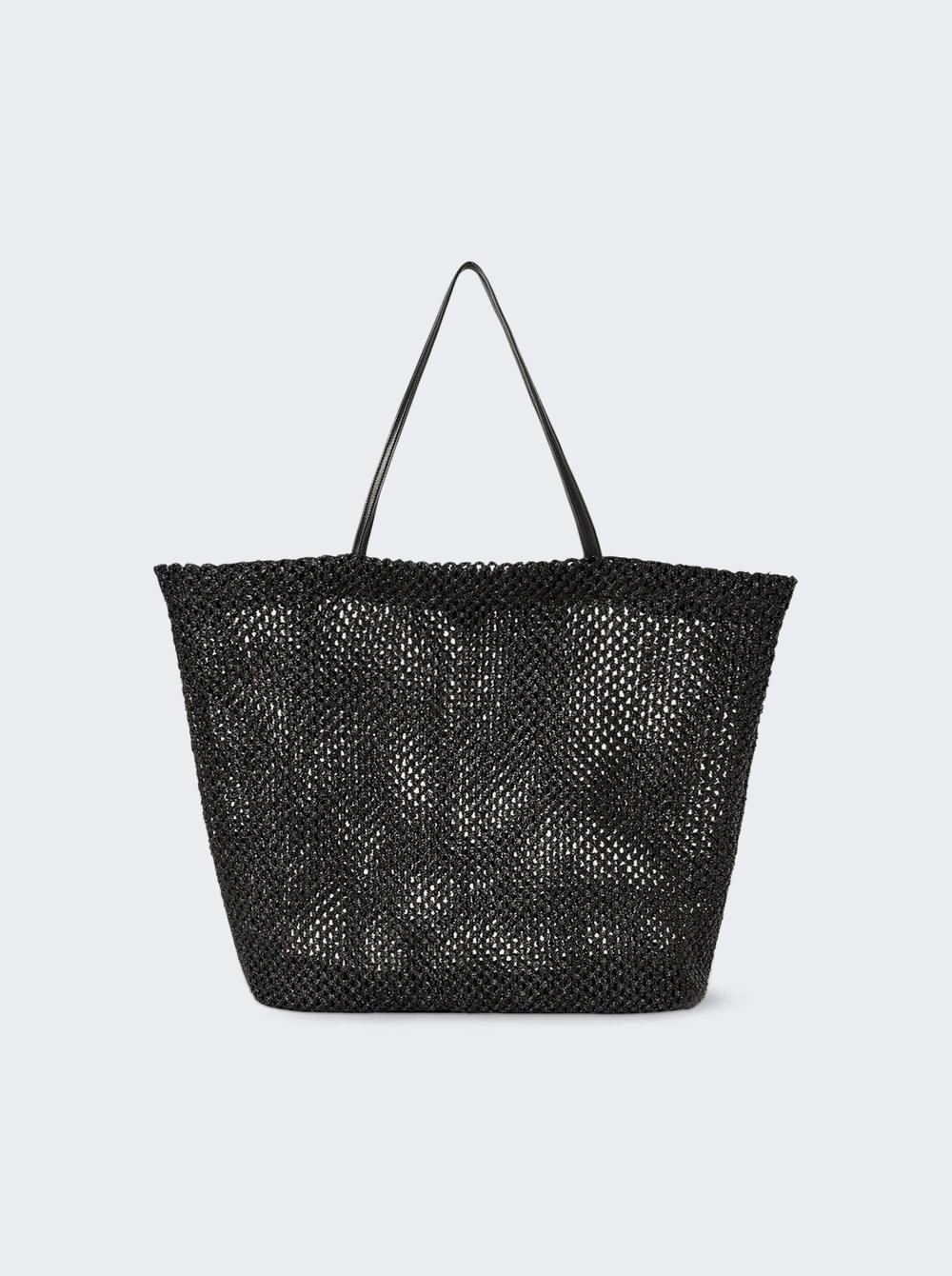 Barn Raffia Tote Bag Bas Black Ans  | The Webster by THE ROW