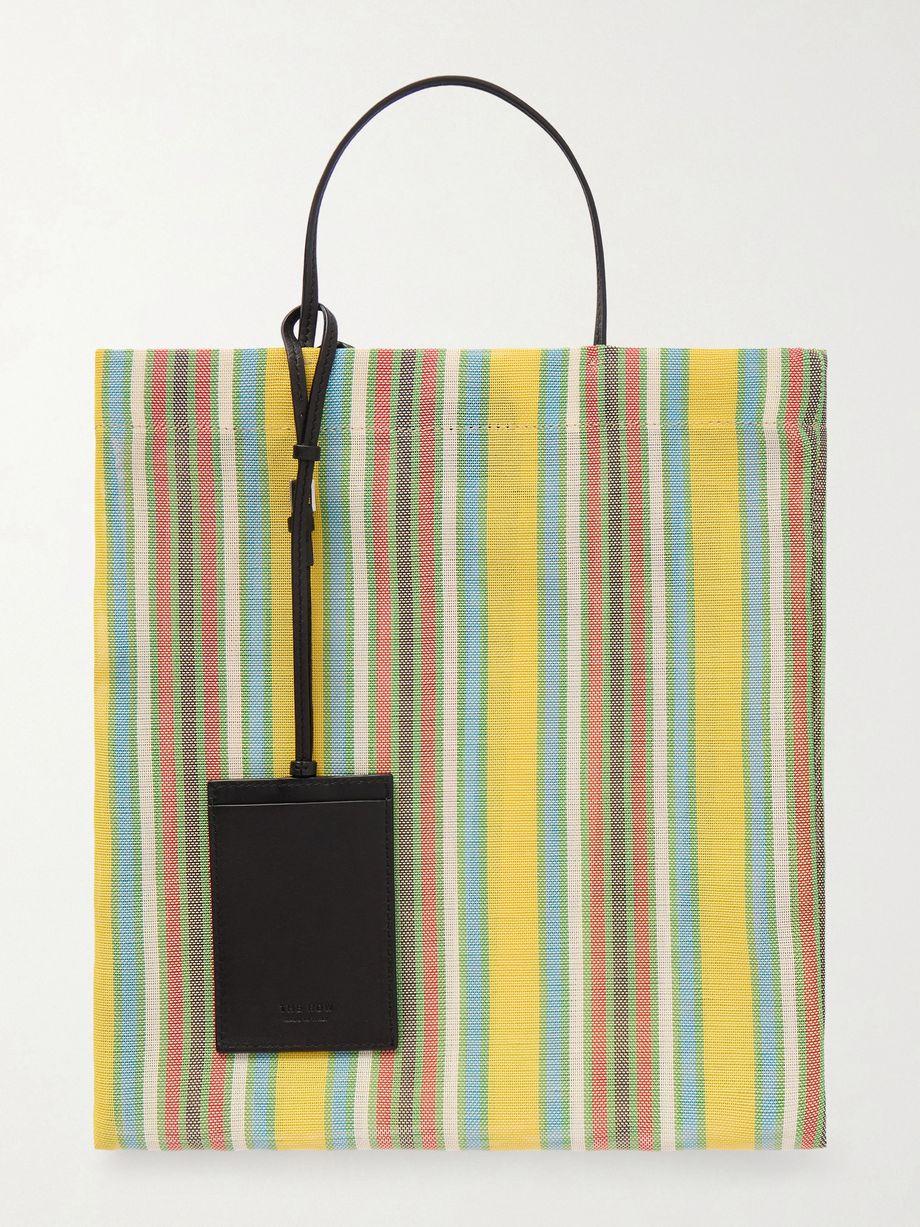Barn mini leather-trimmed canvas tote by THE ROW