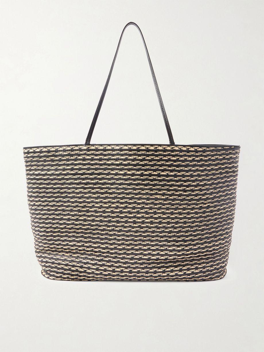 Beau large leather and raffia tote by THE ROW