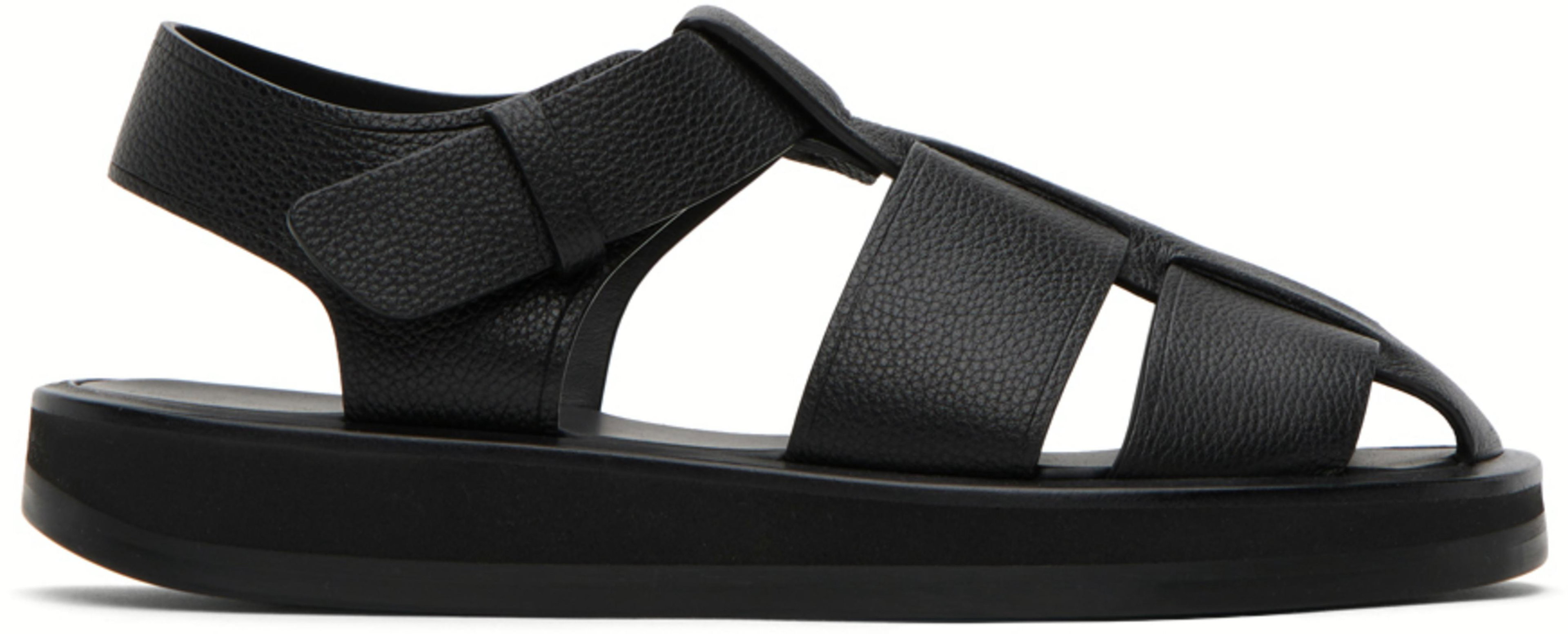 Black Fisherman Sandals by THE ROW