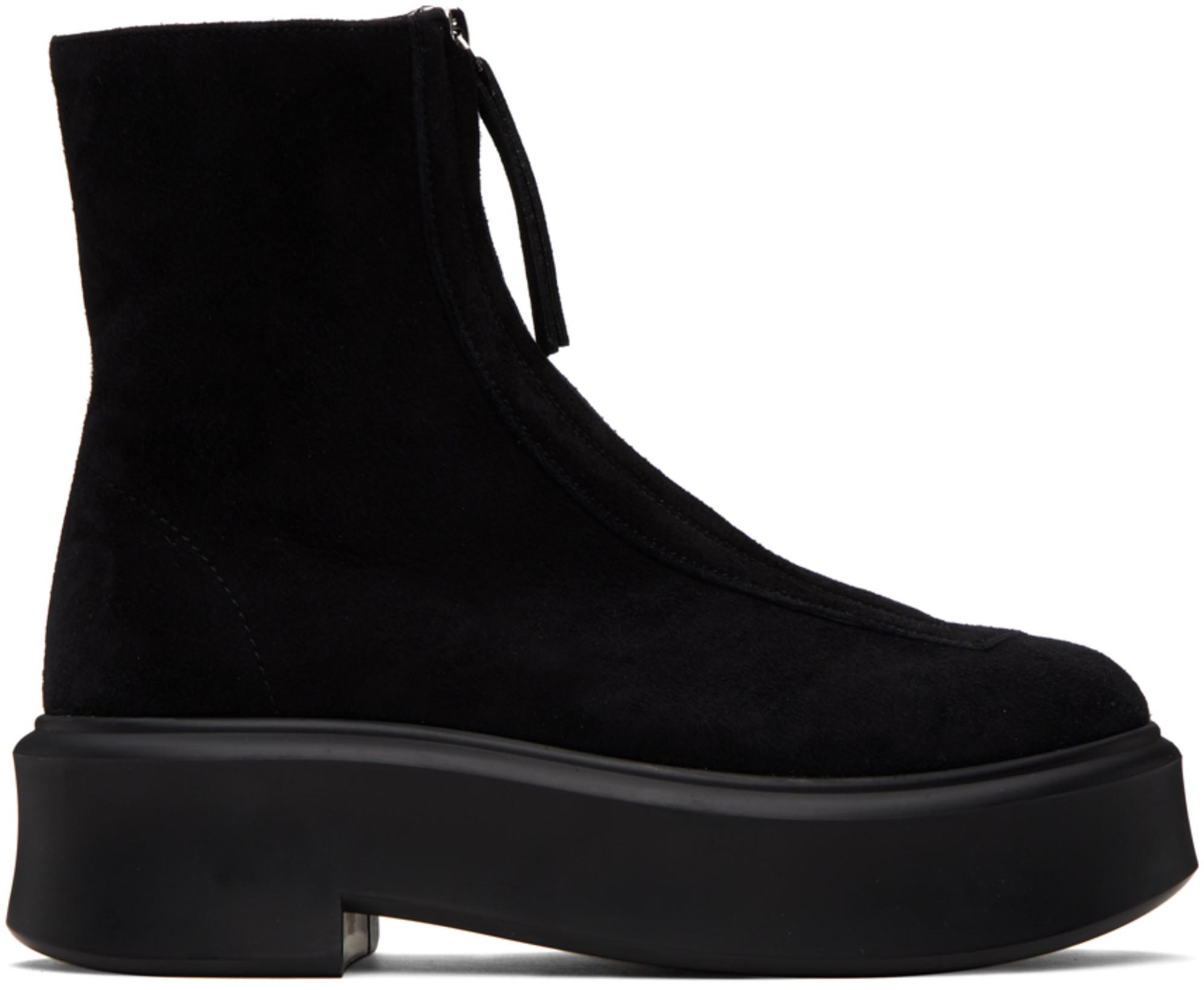 Black Zipped I Boots by THE ROW