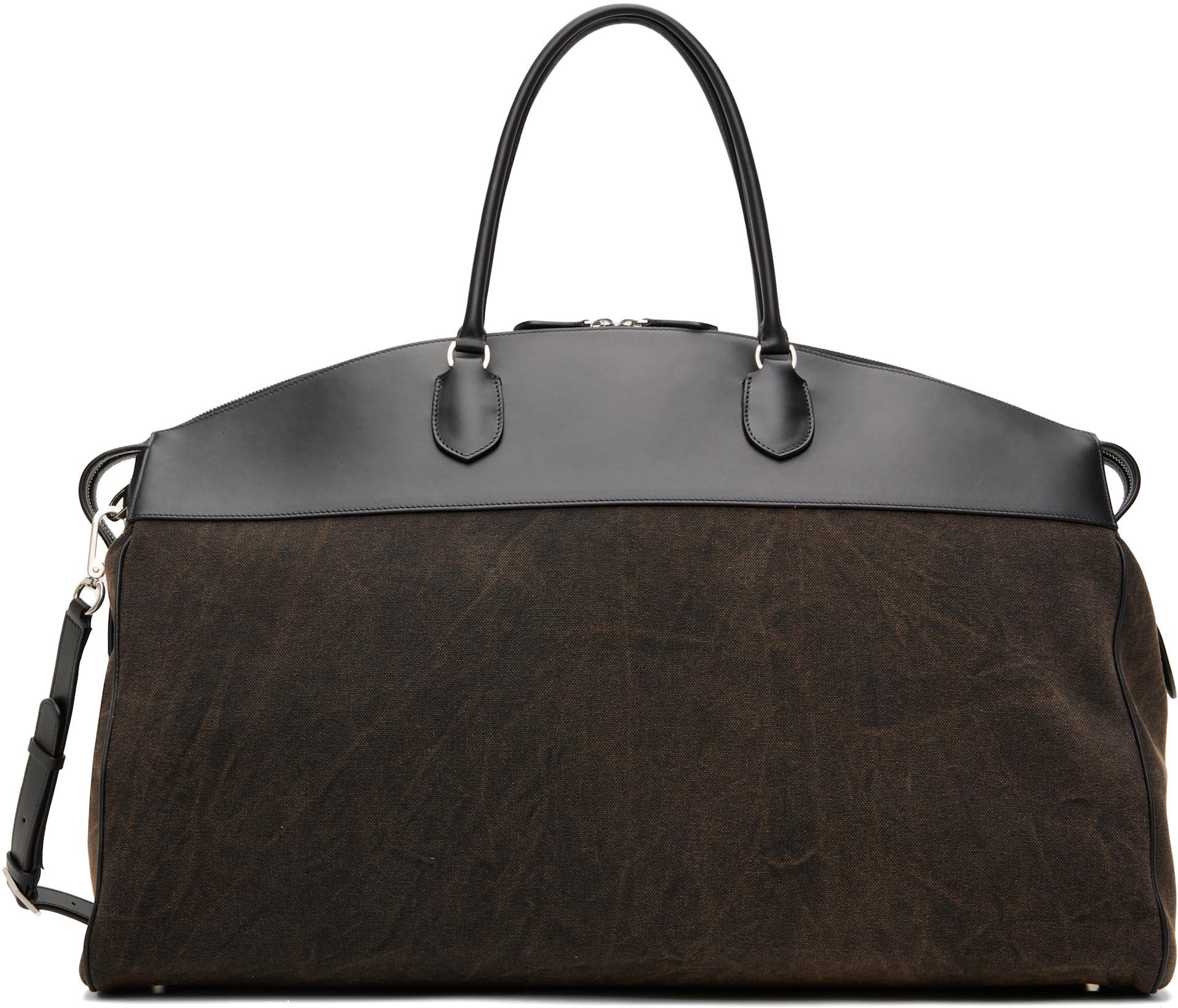 Black & Brown XL George Duffle Bag by THE ROW