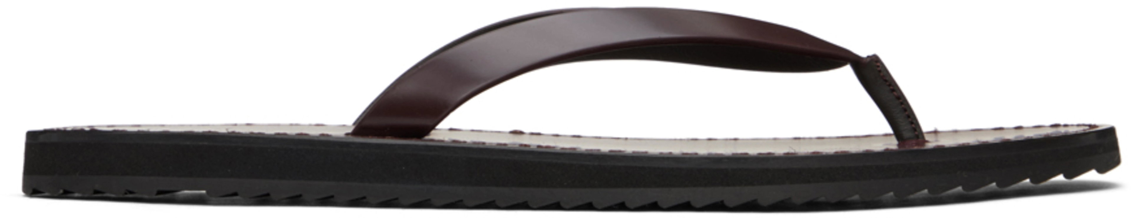 Burgundy City Flat Sandals by THE ROW