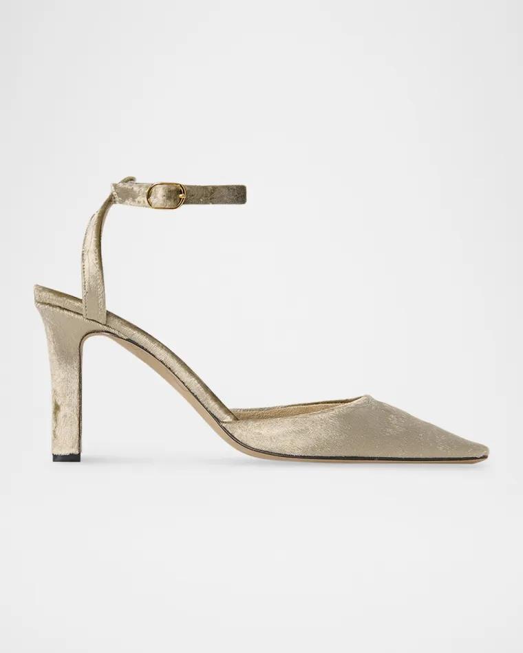 Carla Velvet Ankle-Strap Pumps by THE ROW