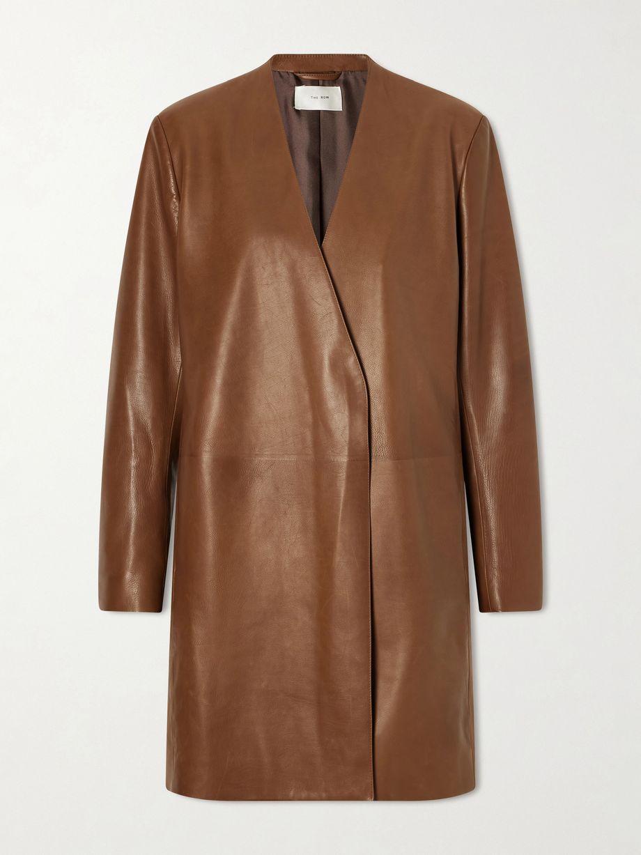 Clarisa leather knee-lenght coat by THE ROW