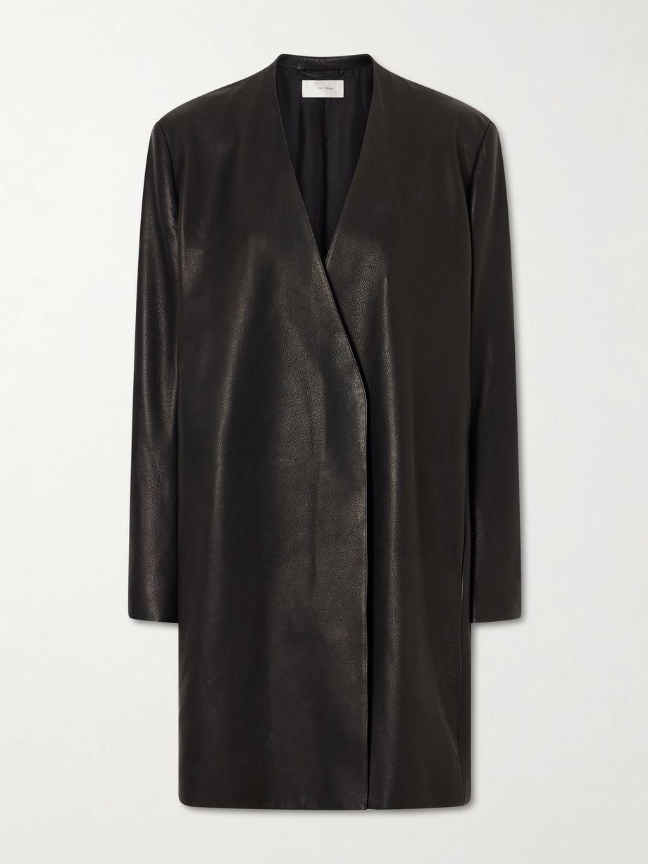 Clarisa leather knee-length coat by THE ROW