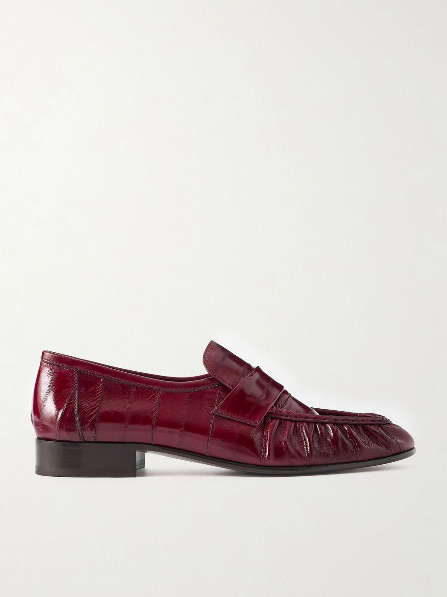 Crinkled glossed-leather loafers by THE ROW