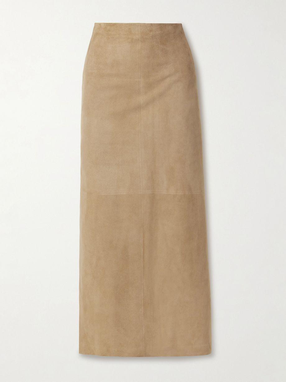 Danas paneled suede midi skirt by THE ROW