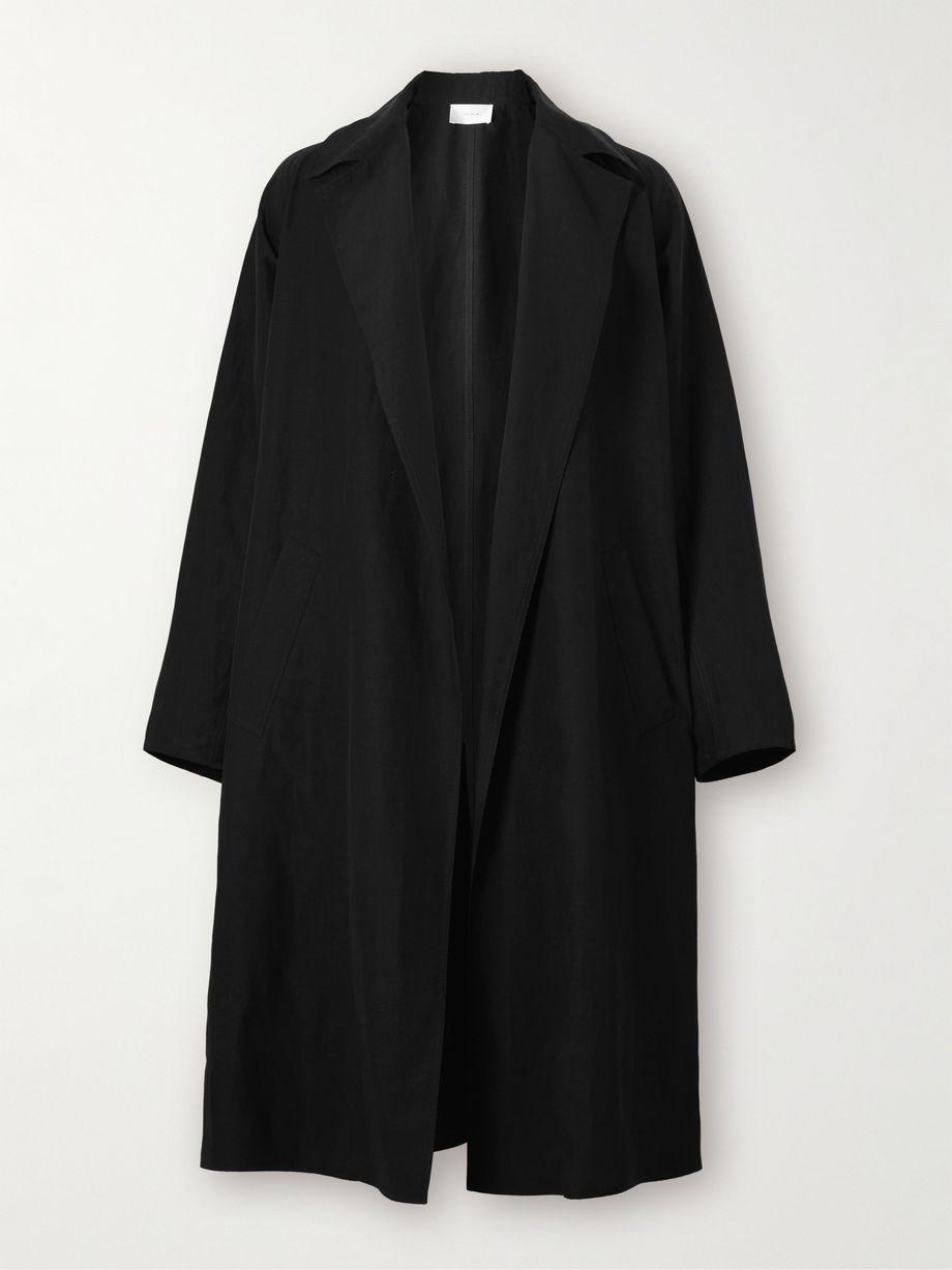 Emilio Silk and Linen-Twill Coat by THE ROW