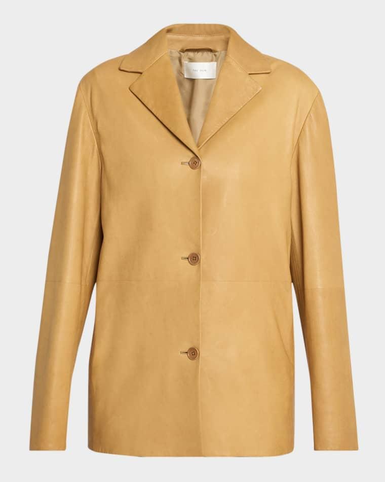 Fabian Single-Breasted Leather Jacket by THE ROW