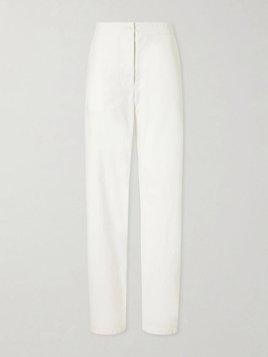 Fael cotton-poplin straight-leg pants by THE ROW