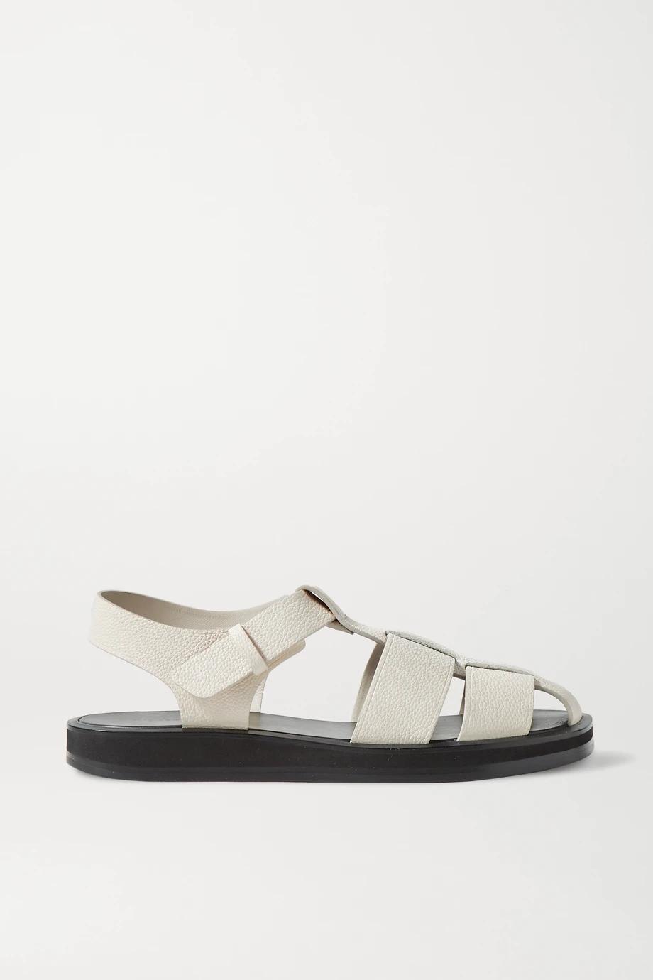 Fisherman woven textured-leather sandals by THE ROW