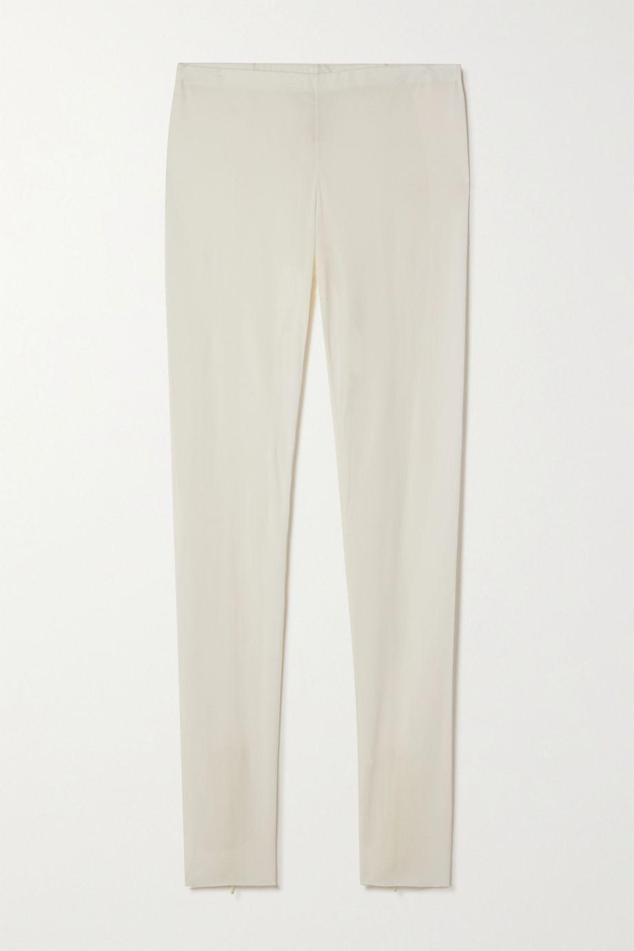 The Row Silk FRAIDY See-through Leggings with Ankle Zip women