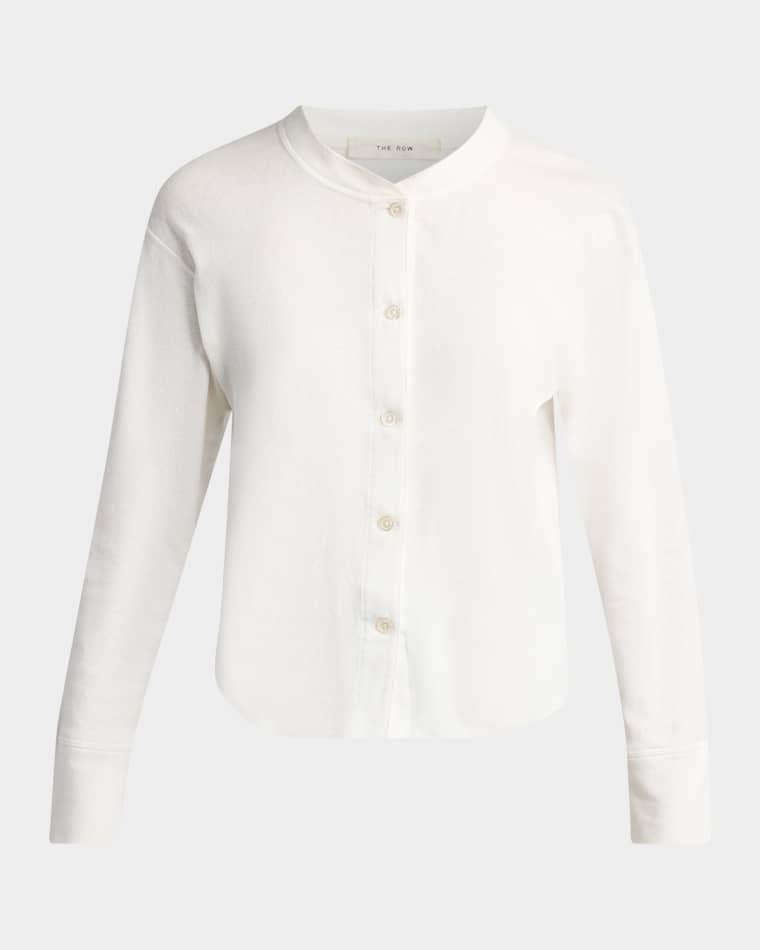 Gano Cropped Cotton Jersey Henley Shirt by THE ROW