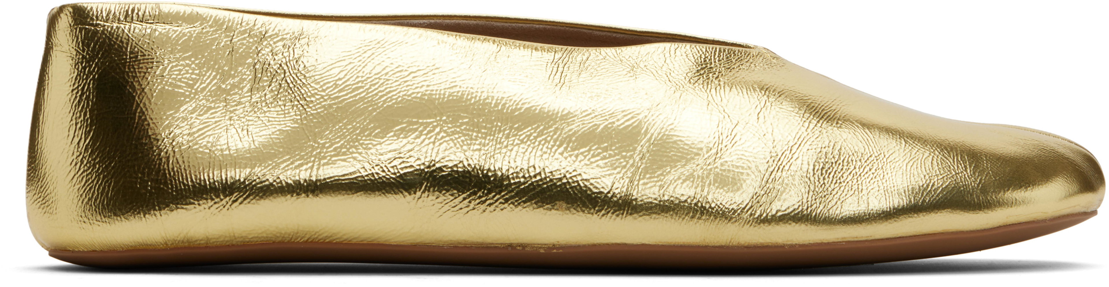Gold Stella Ballerina Flats by THE ROW