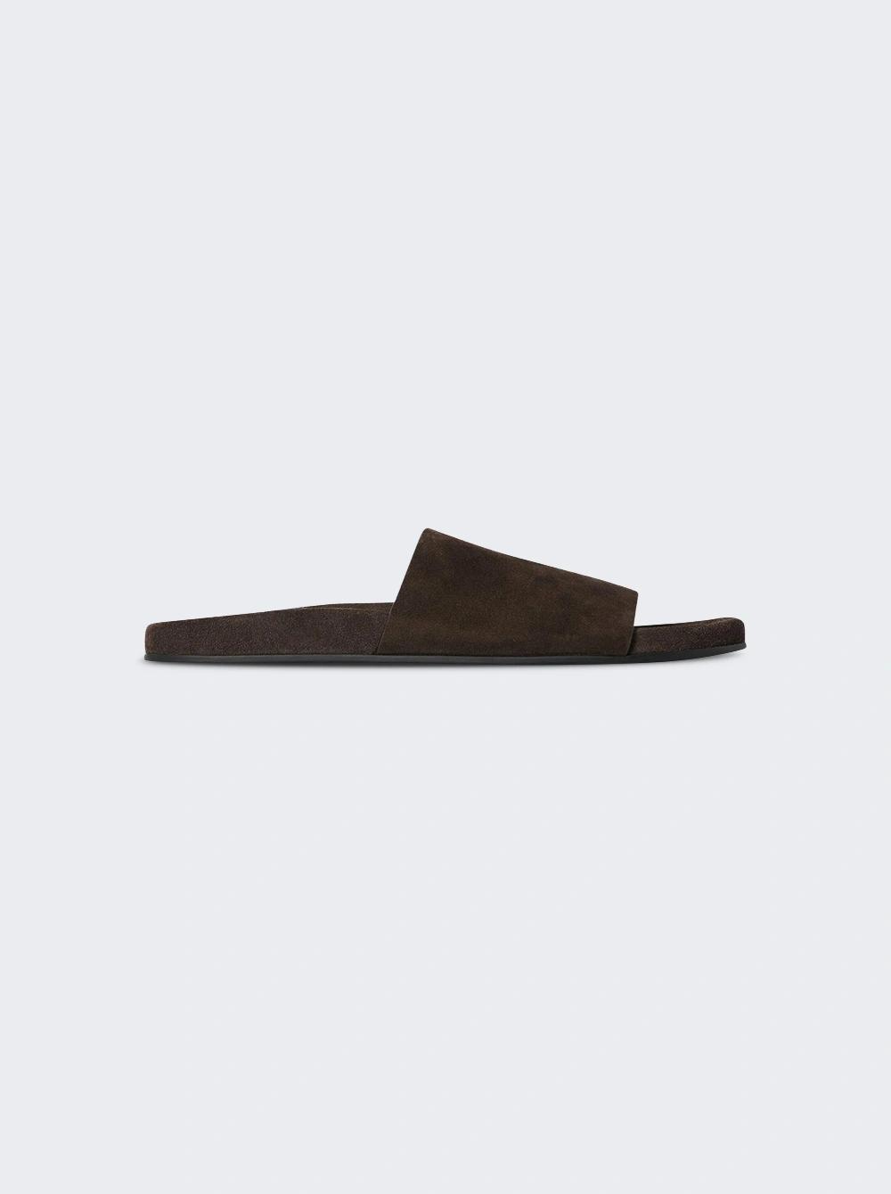 Hugh Slide Sandal Laquer Brown  | The Webster by THE ROW