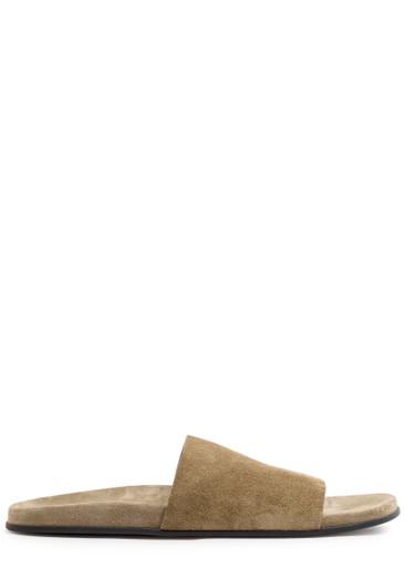 Hugh suede sliders by THE ROW