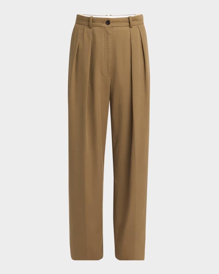 Igor Double-Pleated Wide-Leg Pants by THE ROW