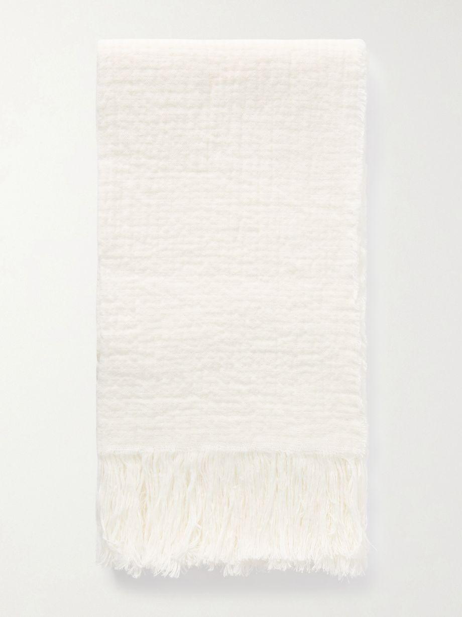 Kastel fringed crinkled-linen scarf by THE ROW