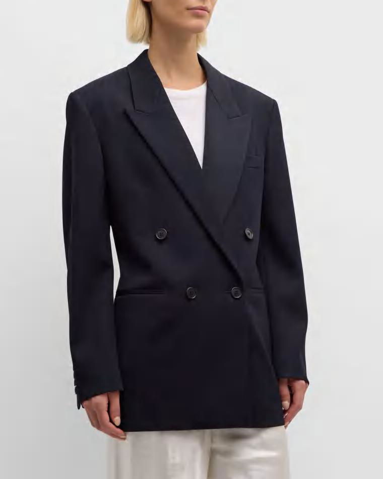 Lela Oversized Wool Twill Double-Breasted Jacket by THE ROW