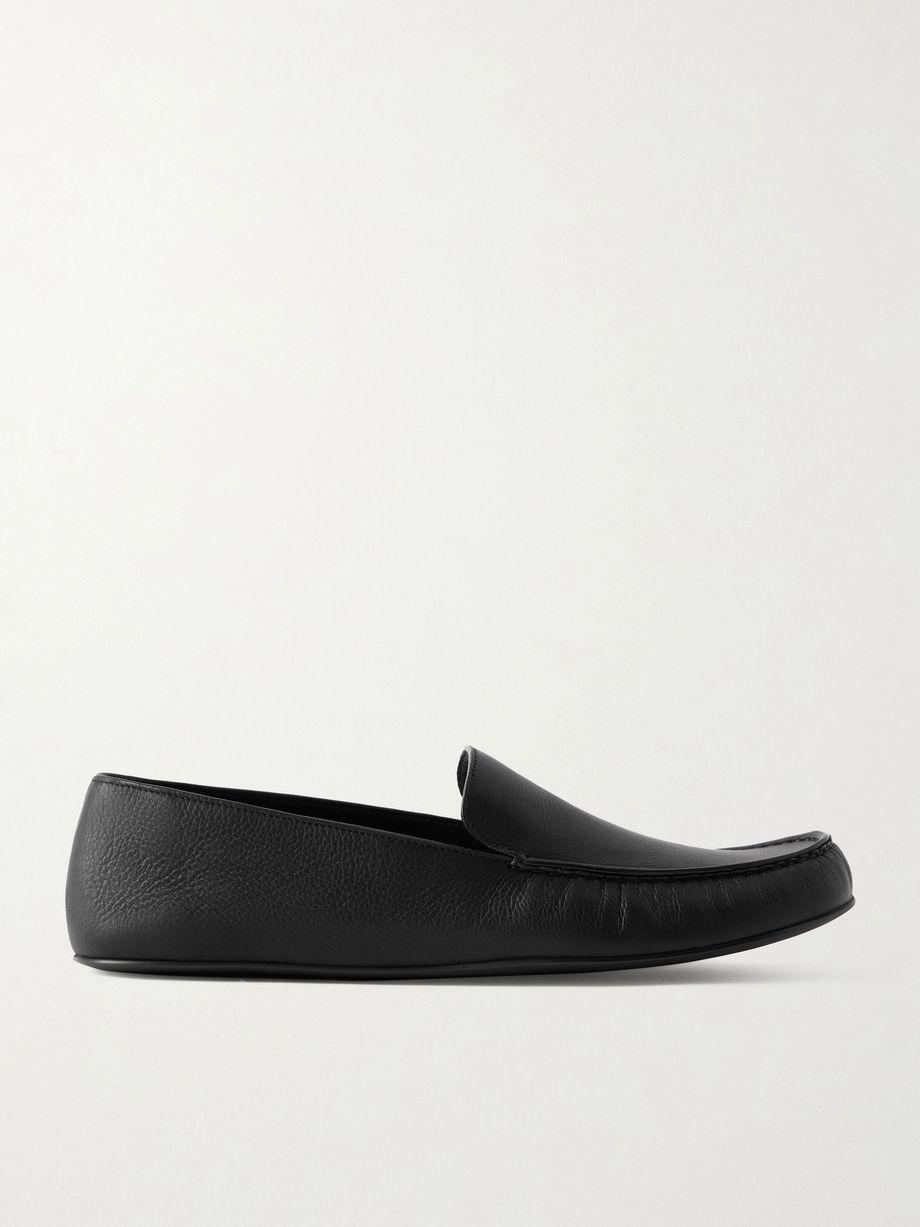 Leo textured-leather loafers by THE ROW