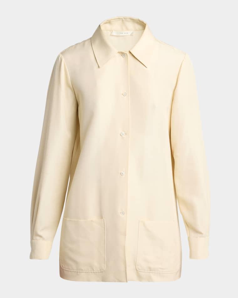 Lucetta Silk Button-Front Shirt by THE ROW