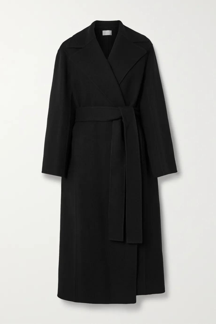 Malika belted wool-blend felt coat by THE ROW