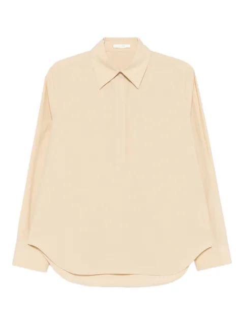 Margan long-sleeve curved hem shirt by THE ROW