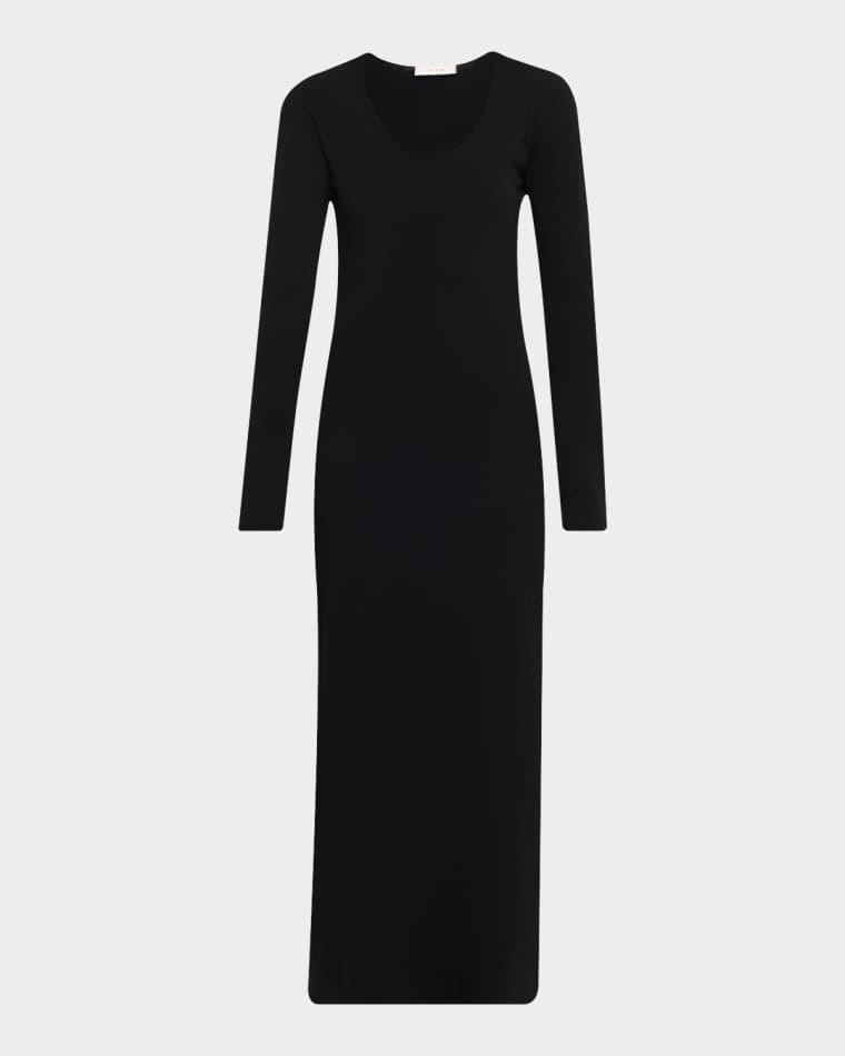 Mavy Scoop-Neck Long-Sleeve Ankle Dress by THE ROW