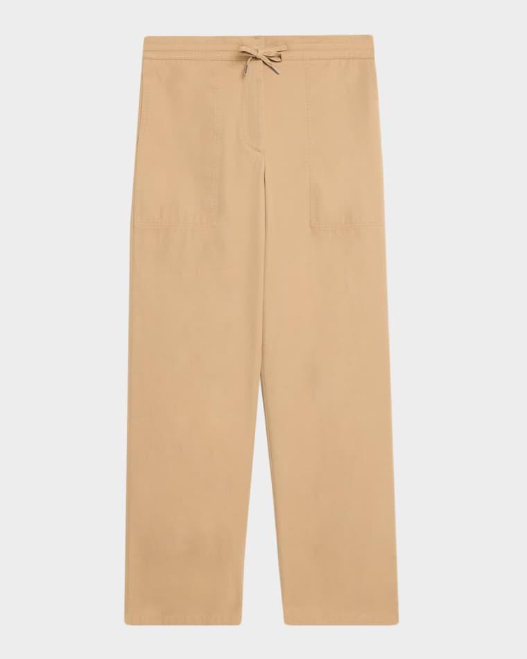 Mende Cotton-Cashmere Straight-Leg Pull-On Pants by THE ROW