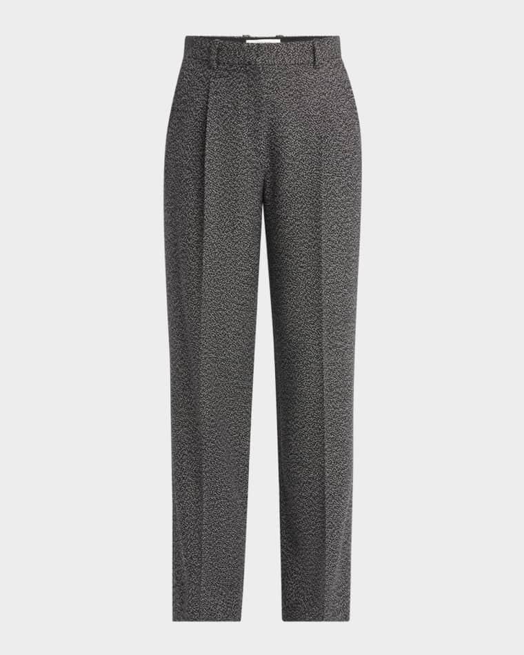 Mikkela Pleated Cashmere Straight-Leg Pants by THE ROW